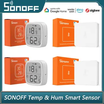 SONOFF SNZB-02 SNZB-02D Zigbee Интелигентен сензор за влажност на температурата Голям LCD дистанционен мониторинг Ewelink APP чрез Alexa Google Home