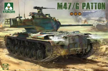 Takom 2070 1/35 мащаб САЩ M47 / G Patton среден резервоар пластмасов модел комплект 2