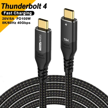 USB C към тип C 100W кабел за бързо зареждане, съвместим с Thunderbolt 4.40Gbps 8K 60Hz USB4 Пълен функционален кабел за iphone 15 Pro