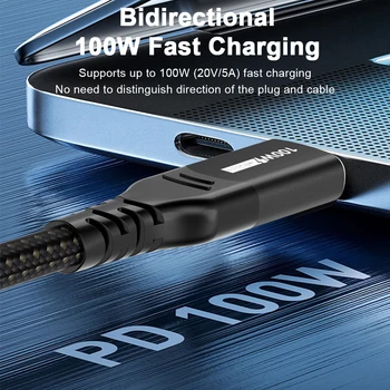 USB C към тип C 100W кабел за бързо зареждане, съвместим с Thunderbolt 4.40Gbps 8K 60Hz USB4 Пълен функционален кабел за iphone 15 Pro 1