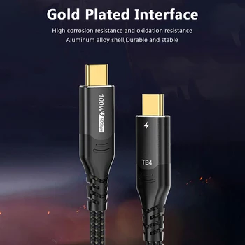 USB C към тип C 100W кабел за бързо зареждане, съвместим с Thunderbolt 4.40Gbps 8K 60Hz USB4 Пълен функционален кабел за iphone 15 Pro 5