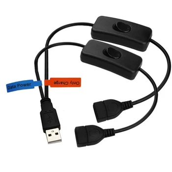 USB кабел с превключватели за включване / изключване Синхронизиращ кабел за зареждане на данни за PC USB високоговорител Dropship