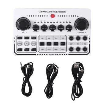 X50 Професионални звукозаписни студийни звукови карти USB звукова карта Live Broadcast аудио миксер интерфейс за предаване на живо 1