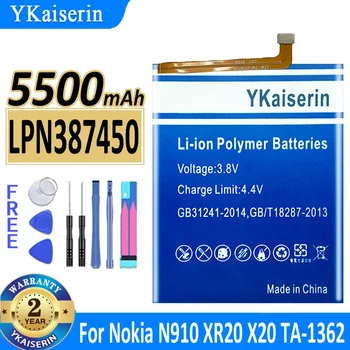 YKaiserin батерия LPN387450 5500mAh за Nokia N910 XR20 X20 TA-1362 Мобилен телефон Bateira + безплатни инструменти