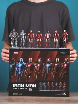 ZD играчки 10см Iron Man действие фигура модел MK1-MK7 С Gnaku серия Събиране на орнаменти