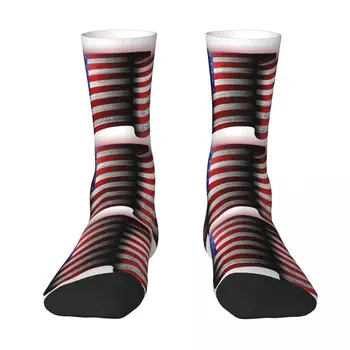 Америка, флаг, специални ефекти, геометрична абстракция, специални ефекти Американски флаг Мъже Дамски чорапи Ветроупорна новост Пролет