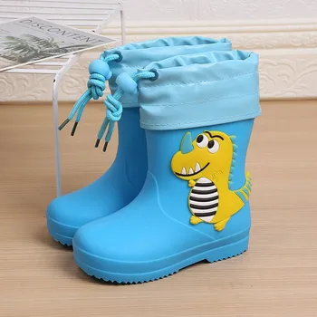 Бебе момчета момичета водни обувки сладък карикатура водоустойчив дъжд ботуши деца лек удобен каучук нехлъзгащи се деца дъждобрани 5