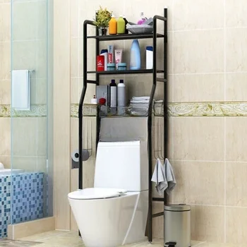 Без пробиване метална тоалетна рафт етаж тип съхранение шампоан кърпа и т.н. аксесоар багажник баня пералня рафт организатор