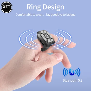 Безжичен Bluetooth 5.3 пръстен дистанционно за iPhone Xiaomi Samsung мобилен телефон селфи стик контролер за Tiktok страница обръщане