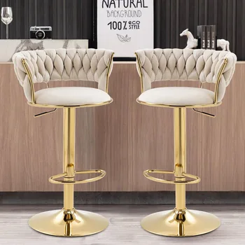 Бутиков нов бар стол Nordic луксозен повдигащ се въртящ се бар стол модерен минималистичен бар стол домашен висок стол.
