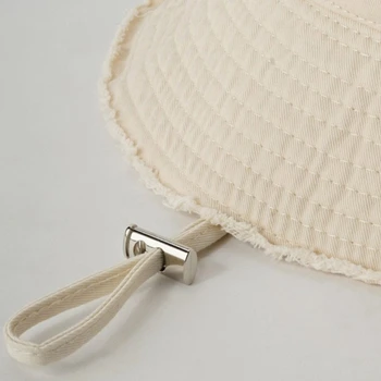 Външна кофа шапка с регулируема брадичка въже протрит ръб дизайн кофа шапка лято слънцезащитен рибар шапка за възрастни 2