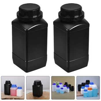 Голяма уста Квадратна бутилка Стъклени контейнери Лабораторен реагент Запечатване на химически проби Съхранение на течности Бутилка с широка уста 2