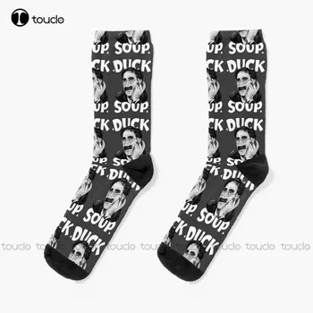 Граучо Маркс - Патешка супа фен изкуство със заглавие илюстрация чорапи сладък чорапи персонализирани потребителски унисекс възрастни тийнейджър младежки чорапи подарък 2
