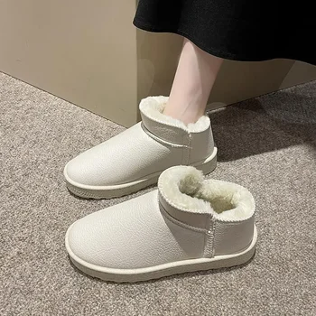 Дамски обувки с памучни подплънки Дамски зимни обувки с руно за старите топли удебелени обувки за майки плоски момичета на средна възраст и
