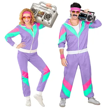 Двойки хипи костюми за жени мъжки карнавал Хелоуин реколта 70-те 80-те рок дискотека косплей костюми парти фантазия обличане 3