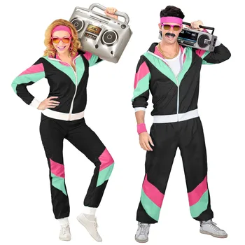 Двойки хипи костюми за жени мъжки карнавал Хелоуин реколта 70-те 80-те рок дискотека косплей костюми парти фантазия обличане 4