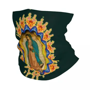 Дева Мария от Гуадалупе Дева Мария Бандана врата маншет отпечатани балаклави магия шал топло шапки туризъм за мъже жени възрастни