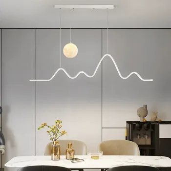 Декорация дом LED линия висулка светлини Led минималистичен висящи лампа кухня трапезария модерни звезди таван полилей