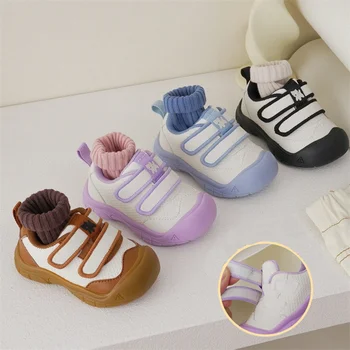 Детски ежедневни обувки момичета мода контрастни цветове бебешки обувки момчета анти-ритник мека подметка нехлъзгащи функционални обувки размер 16-30