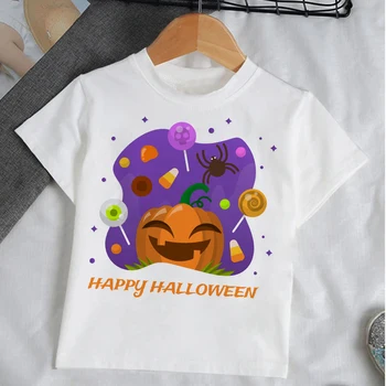 Детско облекло Персонализирана тениска за Хелоуин Топ парти облекло Хелоуин парти момичета Момчешки дрехи Момичета от 2 до 7 години 4
