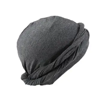 Еластична тюрбан шапка реколта етнически стил тюрбан шапка за мъже топло дишаща удобна глава обвивка с участък сатен шал вратовръзка