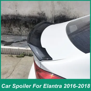 За Hyundai Leading Elantra 2016-2019 Заден капак за багаж Спойлер R-стил Tailwing ABS пластмасова черна въглеродна външна модификация