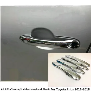 За Toyota Prius 2016 2017 2018 2019 кола стайлинг капак детектор стикер рамка лампа тапицерия ABS хром кола врата дръжка 4бр