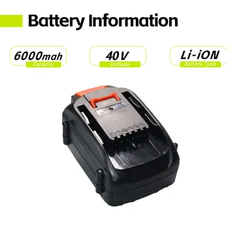 Замяна на 4000/6000mAh 40V Max литиева батерия за 180, WG280, WG380, съвместима с безжични 40-волтови инструменти Worx