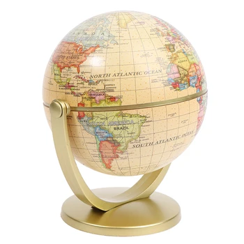 Земна земна карта на света със стойка за география Образователна играчка Декорация на дома Офис орнамент Детски подарък
