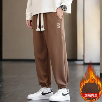 Зимни мъжки удебелени удобни панталони Хип-хоп свободни панталони Мъжки бизнес ежедневни панталони 2023 Ново 1