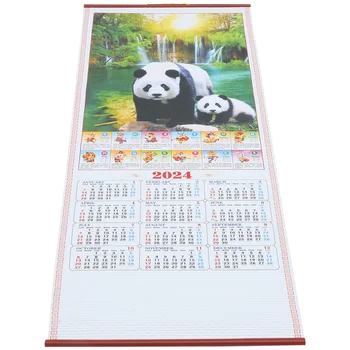 Календар Месечен стенен висящ календар Китайски стил висящ календар Годината на драконовата висяща календарна декорация 2