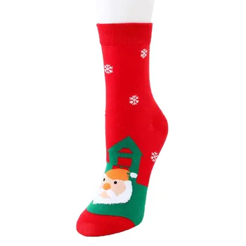 Коледа жени корал руно чорапи печат дебели против хлъзгане етаж килим чорапи