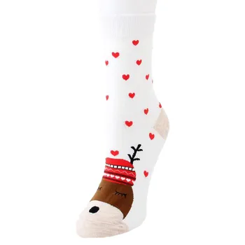 Коледа жени корал руно чорапи печат дебели против хлъзгане етаж килим чорапи 3