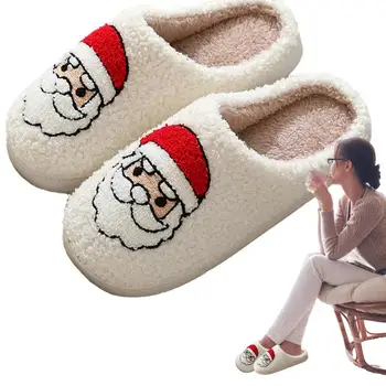 Коледни чехли Коледна къща обувки Коледни обувки Санта чехли против хлъзгане чехли зимни вътрешни топли уютни Prewalkes