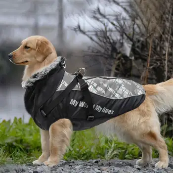 Куче зимно палто Светлоотразителни куче топло яке ветроупорен куче палто водоустойчив куче дрехи за открито зимата големи кучета 2