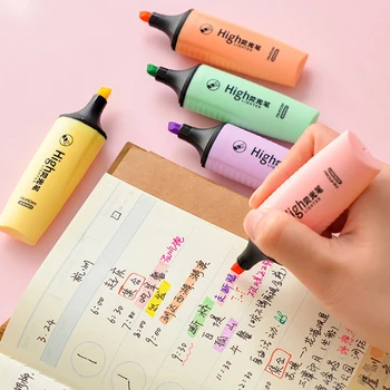 Макарони цвят мини цветни маркери пастелни маркери 6 цвята един текст фокус маркер писалки за училище офис