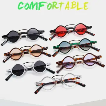 Малки кръгли квадратни анти-UV слънчеви очила шофиране нюанси ретро пънк кръг очила реколта пара колоездене слънчеви очила жени