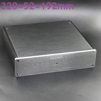 Малък размер W220 H52 L191 анодизиран алуминий DAC Eeaphone AMP случай DIY предусилвател шаси сребърен празен панел усилвател на мощност PSU