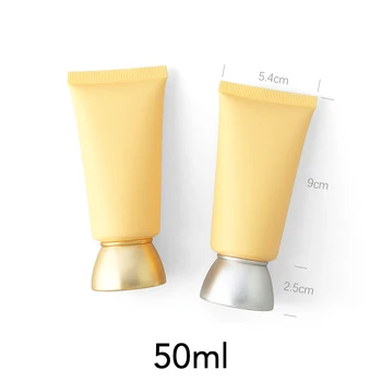 Матово жълта пластмаса 50g празна бутилка за изстискване 50ml Контейнер за козметика за многократна употреба Крем за грим Лосион за тяло Мека тръба