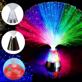 Многоцветна оптична лампа USB звездна небесна светлина LED светеща настолна светлина Творческа празнична декорация Къмпинг атмосфера лампа
