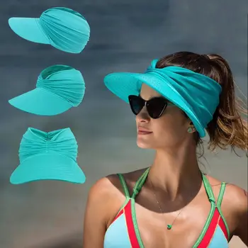 Мода Регулируема еластична извънгабаритна периферия Шапка за слънце Плажна шапка Куха шапка