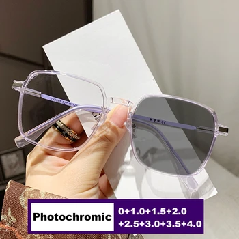 Моден дизайн на сърцето Фотохромни очила за четене Жени Луксозна синя светлина, блокираща пресбиопията Унисекс UV слънчеви очила 0 До +4.0