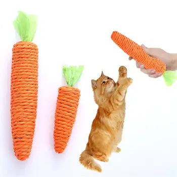 морков домашен любимец котка играчка хартиено въже дъвчете играчки вграден звънец малки животни сладък домашен любимец играчкидомашни любимци доставки Играчки за почистване на зъби Играчки за котки
