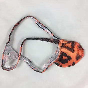Мъжки секси прашки издутина торбичка T-обратно гроздови контрабандисти TIGER щампи разтеглив бански G4034