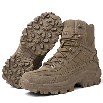 Нова есен зима военни ботуши на открито мъжки туристически обувки мъже специални сили пустиня тактически бойни глезена ботуши мъже работни ботуши