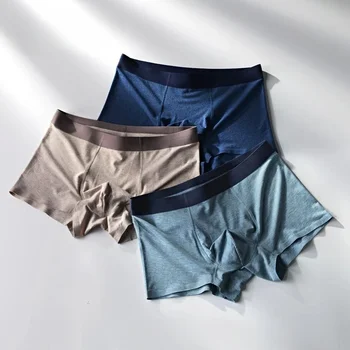 Ново мъжко бельо, изработено от модален материал Едно парче безшевни и дишащи панталони за мъже в средата на покачване на тийнейджърите