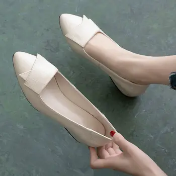 Обувки за жени 2023 Лято заострени PU кожа плътни цветове мода кратко платформа случайни плитки сандали Zapatillas Сапатос