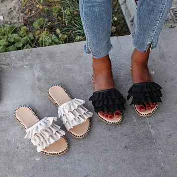 Обувки Ниски Peep Toe чехли Меки Slipers Жени Голям размер Дама Гумени джапанки Слайдове Мода Комфорт Апартамент 2023 Момиче Лято Hawa