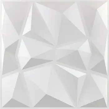 (опаковка от 12)Декоративен 3D панел за стена с диамантен дизайн, 30.48 см х 30.48 см
