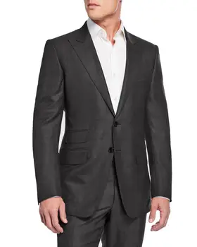 Персонализиран костюм Тъмно сив Glen Check Персонализиран костюм Мъжки костюми Мъжки кариран костюм Костюм по поръчка Мъжки костюм Сив принц на Уелс